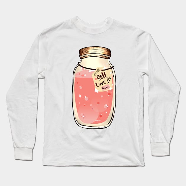 Homemade Self-love potion in mason jars Long Sleeve T-Shirt by LePetitShadow